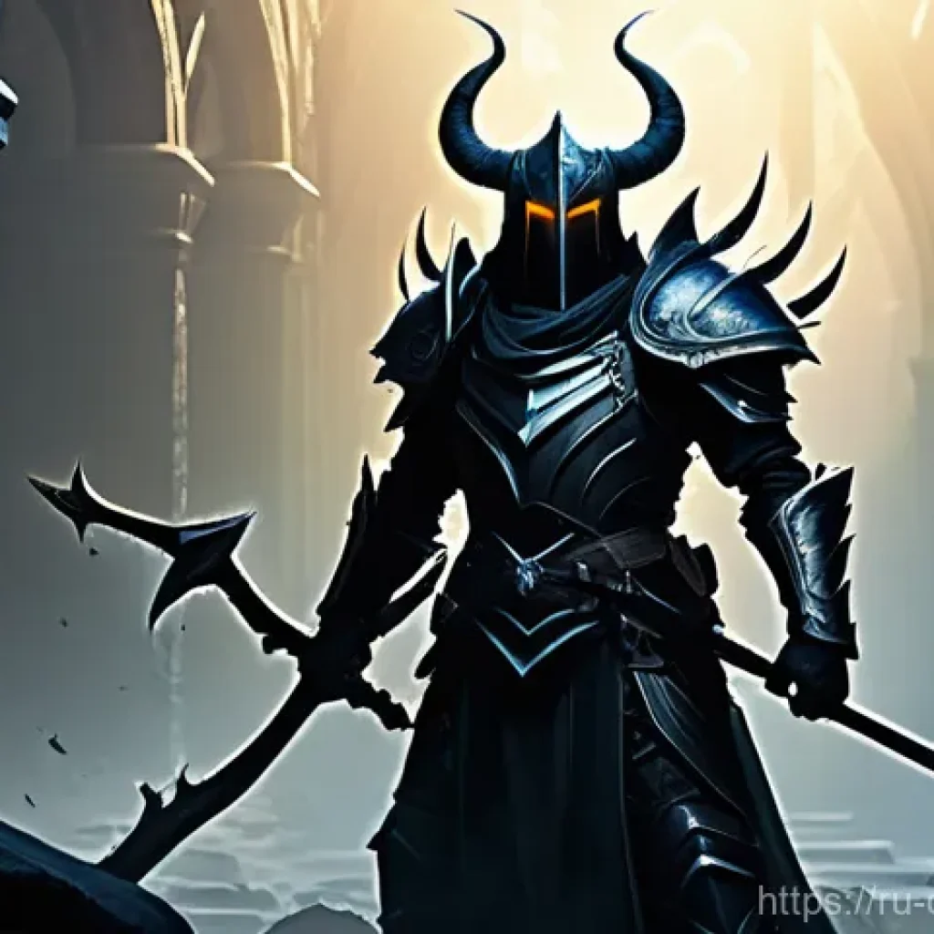 데블 M 희귀 아이템 목록 - **Prompt: The Fall of the Shadowlord**
An epic scene depicting a triumphant moment after a fierc...