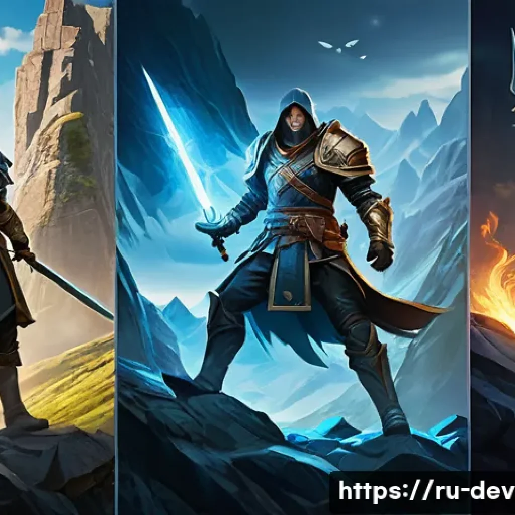 데블 M 퀘스트 공략 가이드 - Here are three detailed image generation prompts in English, designed to capture the essence of adve...