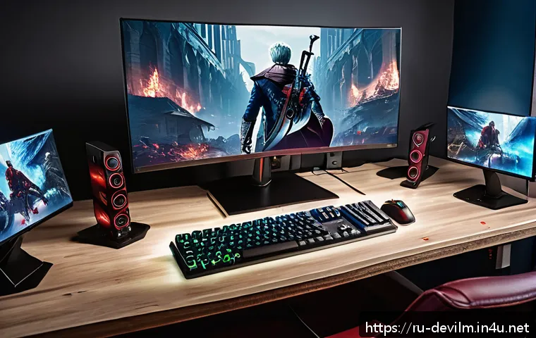 데블 M 플레이 시간 제한 - A dynamic gaming setup featuring a focused gamer in a cozy, well-lit room with a modern ergonomic ch...